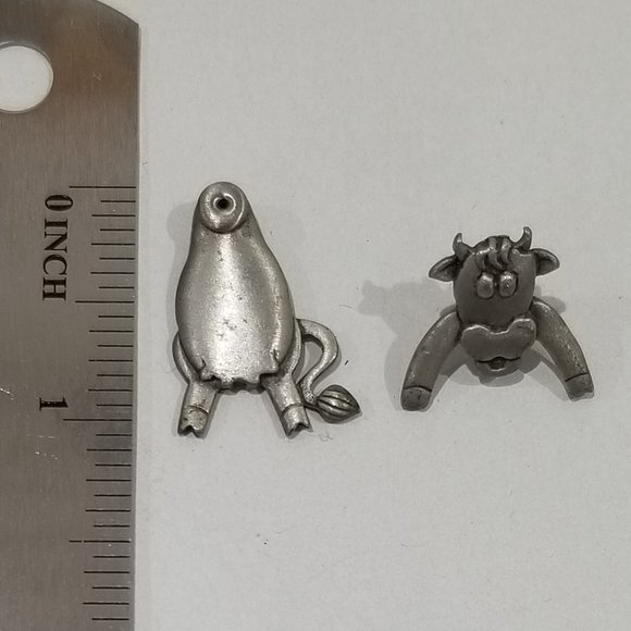 Jonette Jewelry Company - Pewter single stud earring - 2 piece dangling cow - Picture 11 of 13